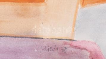 Misch Ádám (1935-1995): Ünnep, 1979. Vegyes technika, papír, jelezve jobbra lent. Paszpartuban. Háto...