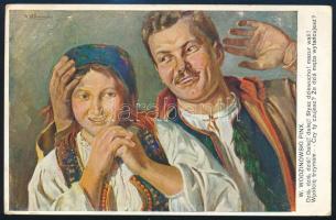 1917 Tábori posta képeslap "K.u.k. Feldgendarm.abt.kommando Olkusz K.u.k. Gendarmeriepostenkomm...