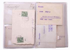 1914-1918 I. világháborús katona hazaküldött többoldalas levelei. 43 db borítékkal, albumban