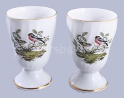 2 db német, Rotschild mintás porcelán kehely, matricás, jelzett, hibátalan 12 cm