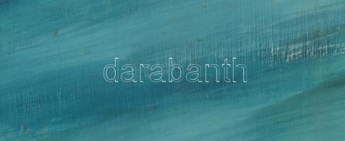 Égerházi László (1965-): Vihar előtt. Olaj, farost. Jelzett. Dekoratív, sérült fakeretben. 40x60 cm