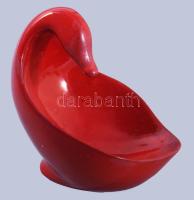 Zsolnay ökörvér mázas kacsa kínáló Jelzett, restaurált 15 cm