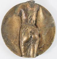 Olvashatatlan jelzéssel: Hátakt. Bronzírozott fém. jelzett d: 19 cm