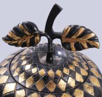 Bonbonniere, kockamintás, réz d: 14 cm