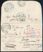 1916 Cenzúrás nyílt levél Svájcba 4 db Turul bélyeggel bérmentesítve