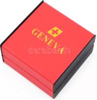 Geneva férfi és női karóra, kvarc, fém szíjjal, szép állapotban, díszdobozban