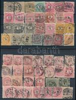 1874-1900 55 db Krajcáros bélyeg egy- vagy kétkörös bélyegzéssel 2 stecklapon