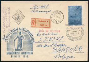 1955 Alumínium tértivevényes ajánlott FDC Belgiumba