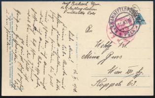 1916 Tábori posta képeslap "K.u.k. Flugstation Puntisella"