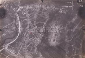 ca 1915 Pomorzany, Masovian Voivodeship, világháborús katonai légi felvétel pecséttel jelzett 18x14 cm