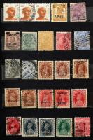 India összeállítás főleg forgalmi bélyegekből sok régivel, közte néhány angol, 8 lapos közepes berakóban