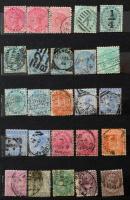 India összeállítás főleg forgalmi bélyegekből sok régivel, közte néhány angol, 8 lapos közepes berak...