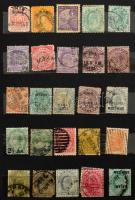 India összeállítás főleg forgalmi bélyegekből sok régivel, közte néhány angol, 8 lapos közepes berak...