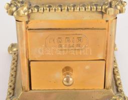 Adria Prima maszkos díszítésű bronz és rézlemez kávédaráló, m: 26 cm