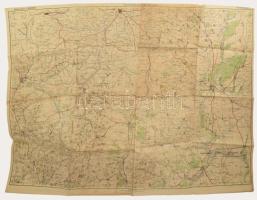 ca 1940 Kurszk - Voronyes II. világháborús német katonai térkép 1:300 000. 67x90 cm