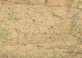 ca 1940 Kurszk - Voronyes II. világháborús német katonai térkép 1:300 000. 67x90 cm