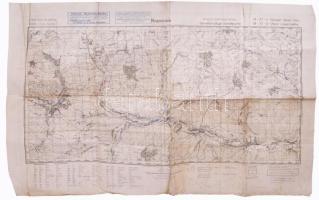 ca 1942 Krassnoie kisegítő tüzérségi térkép magyar és német felirattal. 74x54 cm