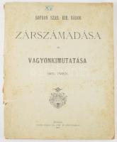 1901 Sopron, Sopron szab. kir. város zárszámadása és vagyonkimutatása az 1900. évről, borító szakadt, 139p