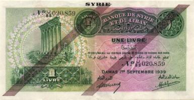 Szíria 1939. 1L lila felülnyomással T:II