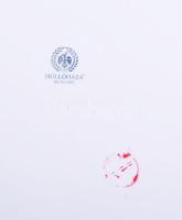 Hollóházi Jurcsák László által tervezett mintával díszített nagyméretű dísztál, jelzett, hibátlan, d...