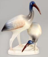 Hollóházi madárpár. Jelzett, hibátlan, m: 17,5 cm