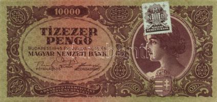 1945. 10000P bélyeggel T:II+