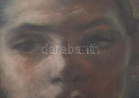 Félegyházi László (1907-1986): Fiúportré, 1964. Pasztell, papír, jelezve jobbra fent, üvegezett fake...