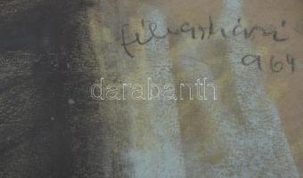 Félegyházi László (1907-1986): Fiúportré, 1964. Pasztell, papír, jelezve jobbra fent, üvegezett fake...