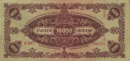 1945. 10000P bélyeggel T:II+