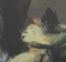 Félegyházi László (1907-1986): Csendélet mákoskaláccsal, 1966. Pasztell, papír, jelezve balra fent, ...