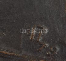 Petrovits István (1945): Sütő András. Bronz kisplasztika. Jelzett 23x23 cm