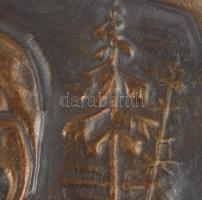 Hunyadi László (1933): Tamási Áron. Bronz kisplasztika. Jelzett 26x20 cm