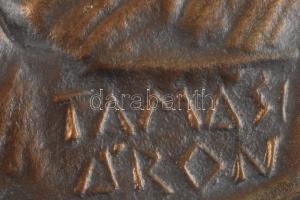 Hunyadi László (1933): Tamási Áron. Bronz kisplasztika. Jelzett 26x20 cm