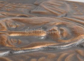 Hunyadi László (1933): Tamási Áron. Bronz kisplasztika. Jelzett 26x20 cm