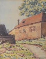 Mátrai Vilmos (1877-1961): Aranykakas utca (Tabán). Akvarell, papír, jelzett, néhány kevés apró folttal, üvegezett fakeretben, 33×25,5 cm