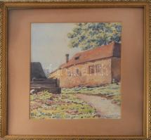 Mátrai Vilmos (1877-1961): Aranykakas utca (Tabán). Akvarell, papír, jelzett, néhány kevés apró folt...