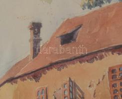 Mátrai Vilmos (1877-1961): Aranykakas utca (Tabán). Akvarell, papír, jelzett, néhány kevés apró folt...