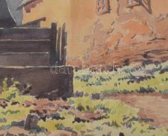 Mátrai Vilmos (1877-1961): Aranykakas utca (Tabán). Akvarell, papír, jelzett, néhány kevés apró folt...