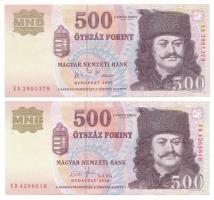 2005. 500Ft "EA" + 2008. 500Ft "ED" T:F szép papír