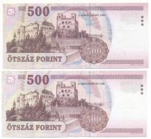 2005. 500Ft "EA" + 2008. 500Ft "ED" T:F szép papír