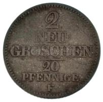 Német Államok / Szászország-Albertine 1854F 2ng / 20pf Ag "II. Frigyes Ágost" T:VF German States / Saxony-Albertine 1854F 2 Neugroschen / 20 Pfennige Ag "Frederick August II" C:VF Krause KM#1160