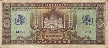 1945. 100000P világosabb hátoldali színárnyalattal T:III