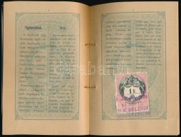 1884 Bp., Ferenc József cs. és kir. nevében kiállított útlevél külföldre, szép állapotban