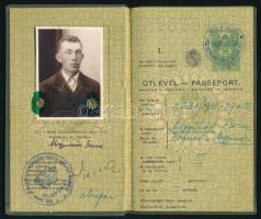 1938 Győr, Magyar Királyság által kiállított fényképes útlevél Németországba / Hungarian passport