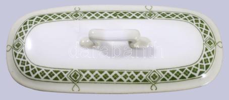 Szecessziós fogkefe tartó, fedelén lepattanással, h: 22 cm