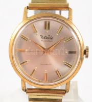 Voltaire mechanikus karóra, fém szíjjal, működik, karcokkal, d: 32 mm