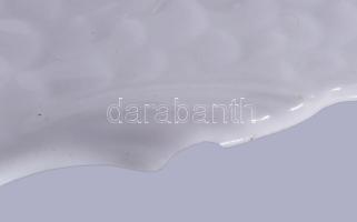 4 darabos fehér porcelán halszálkás tányér szett, pattogzással, h: 18 cm