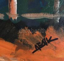 Deák János (1928-2018): Fernezelyi napsütés (Máramaros, Erdély). Vegyes technika, karton. Jelzett, h...