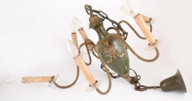 Vas empír csillár, cca 40x60 cm