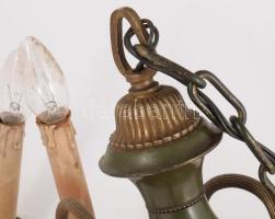 Vas empír csillár, cca 40x60 cm